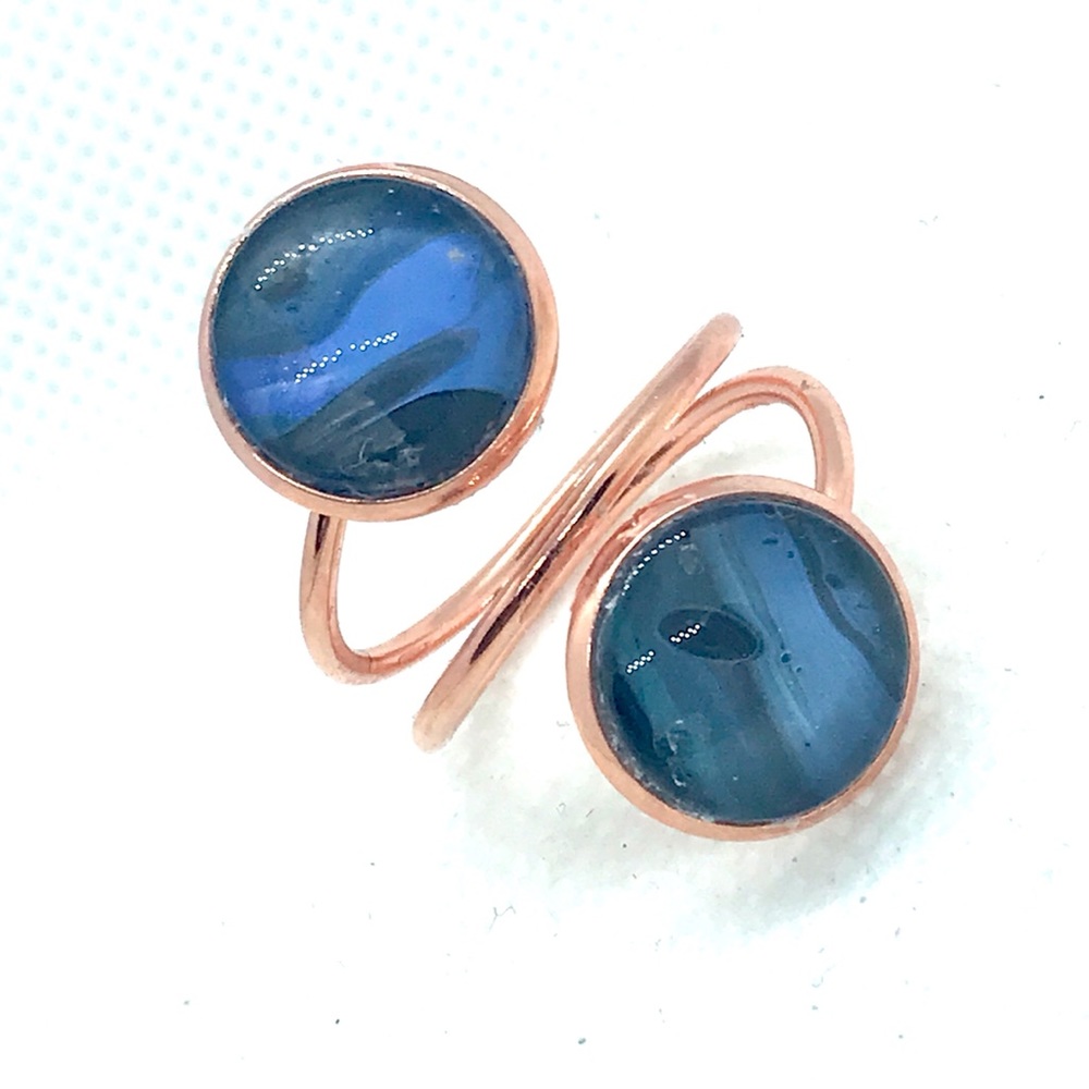 Handmade domes ring adjustable rose gold color NSR